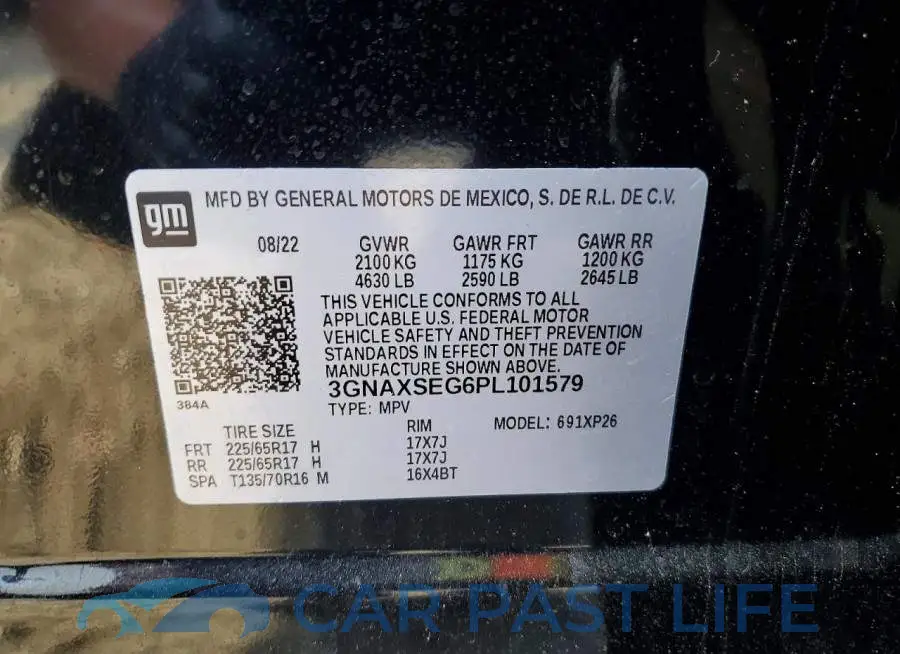 3GNAXSEG6PL101579# 14