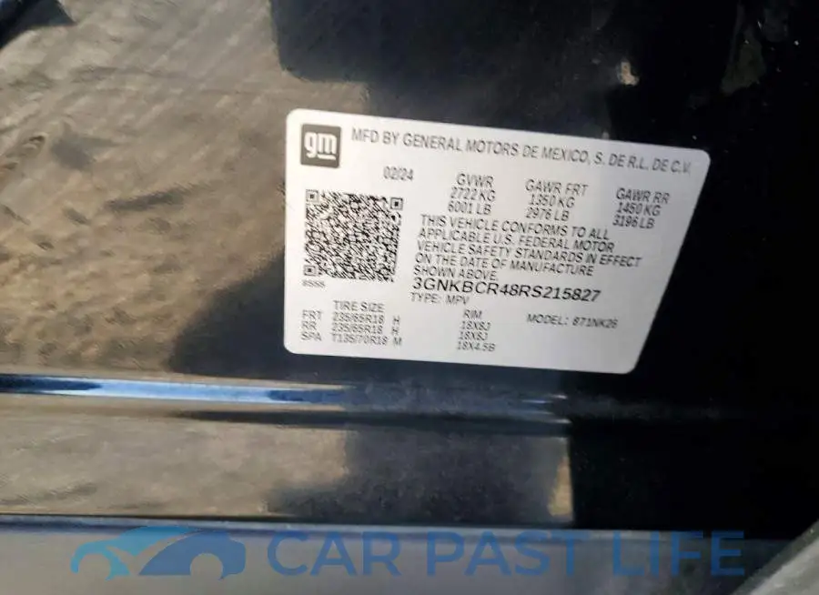 3GNKBCR48RS215827# 13