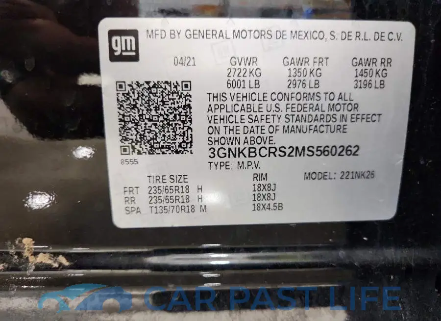 3GNKBCRS2MS560262# 12