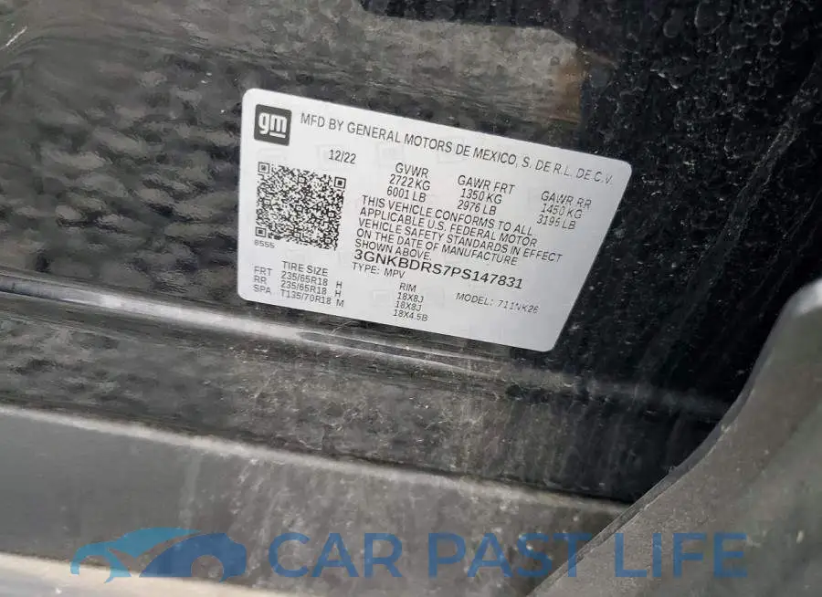 3GNKBDRS7PS147831# 13
