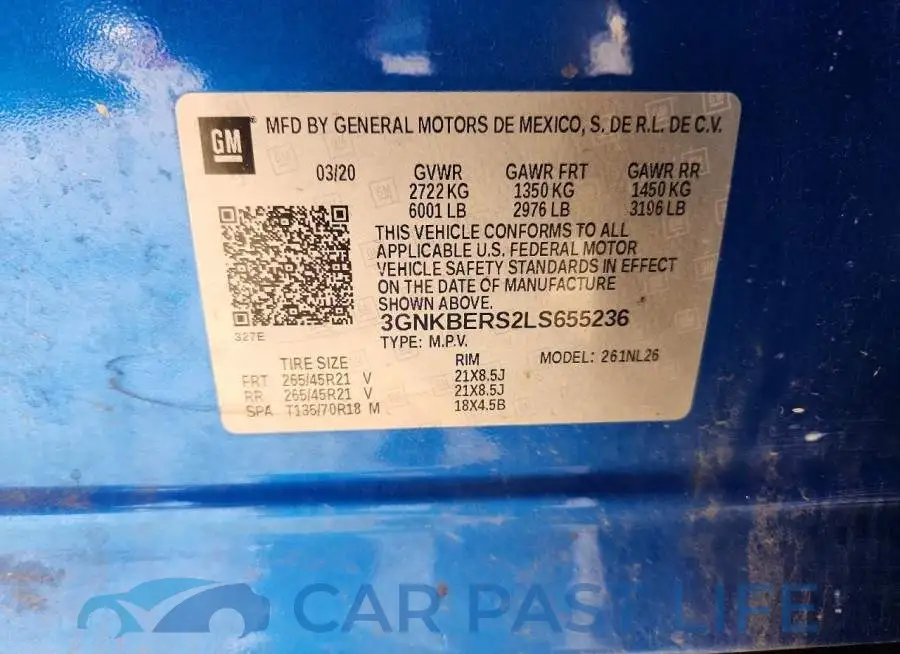 3GNKBERS2LS655236# 14