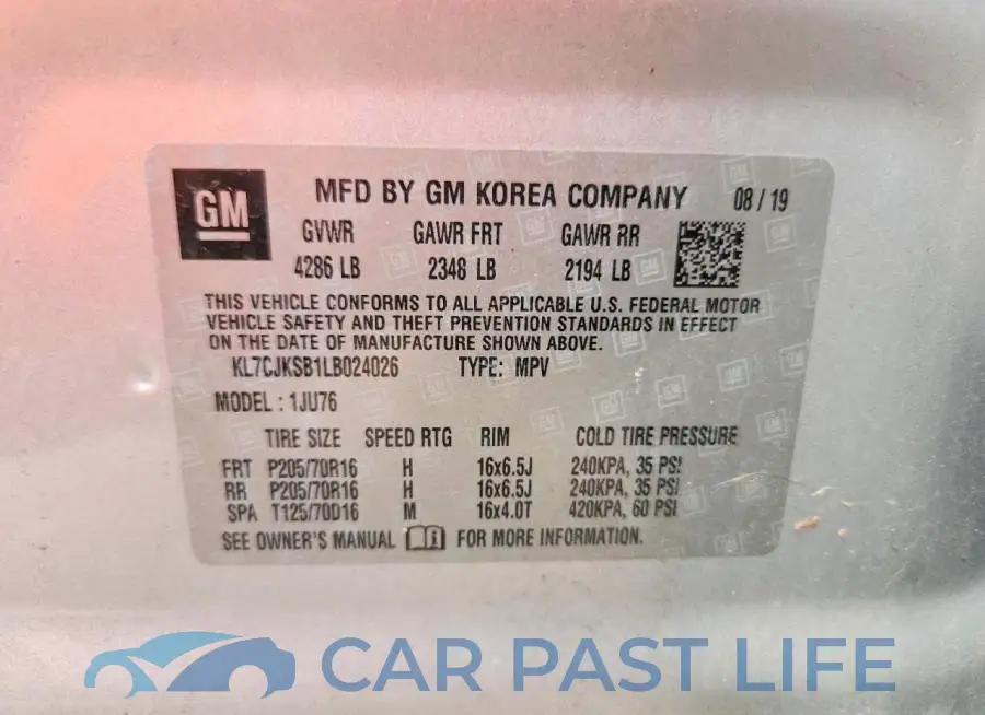 KL7CJKSB1LB024026# 13