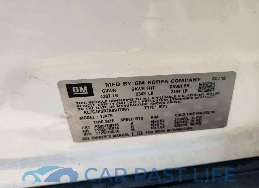 KL7CJPSB2KB917091# 13