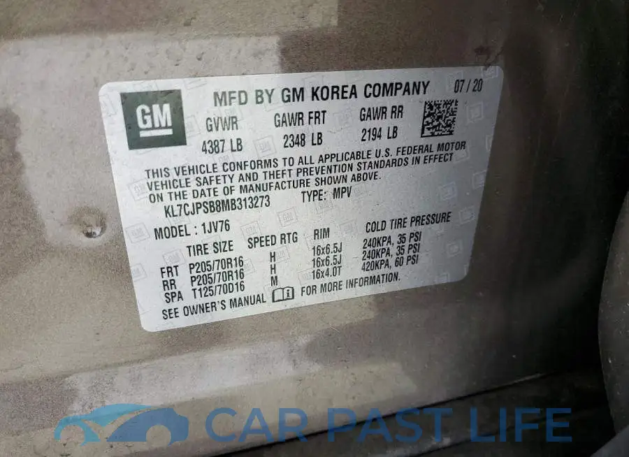KL7CJPSB8MB313273# 12