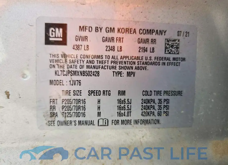 KL7CJPSMXNB502428# 14