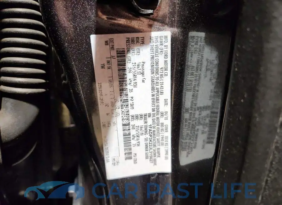 1FADP3K22JL315627# 12