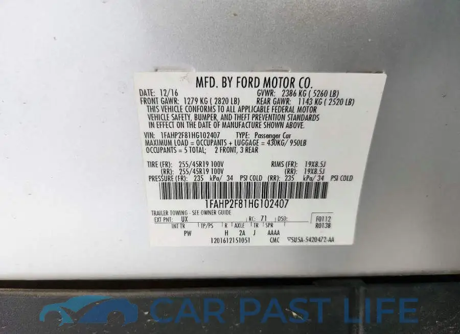 1FAHP2F81HG102407# 13