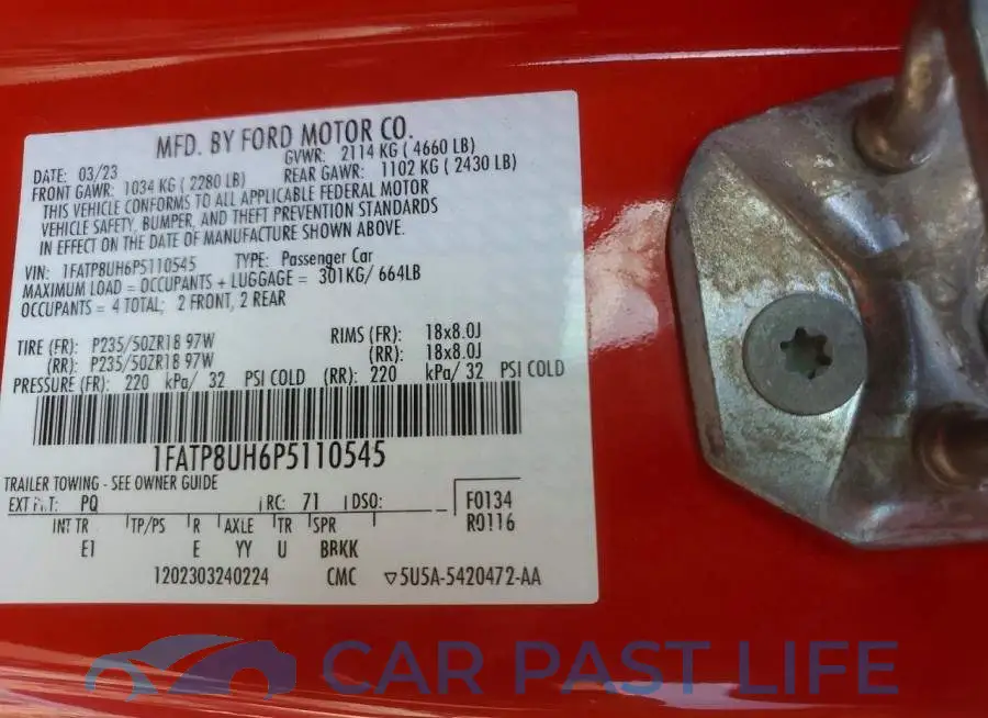 1FATP8UH6P5110545# 13
