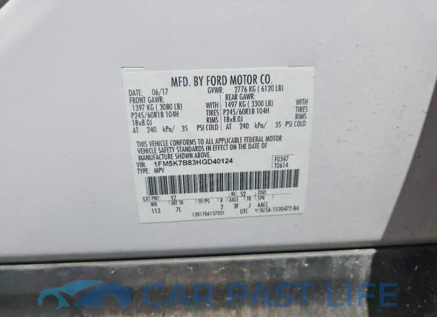 1FM5K7B83HGD40124# 13
