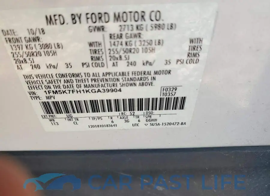 1FM5K7FH1KGA39904# 14