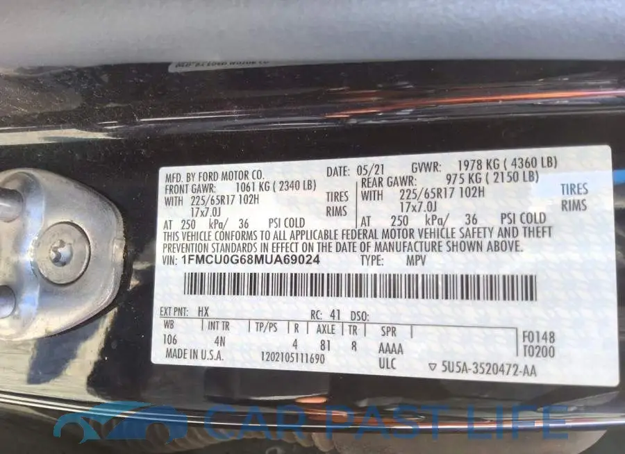 1FMCU0G68MUA69024# 13