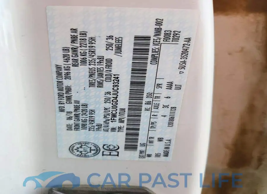 1FMCU0GD4JUC93241# 13