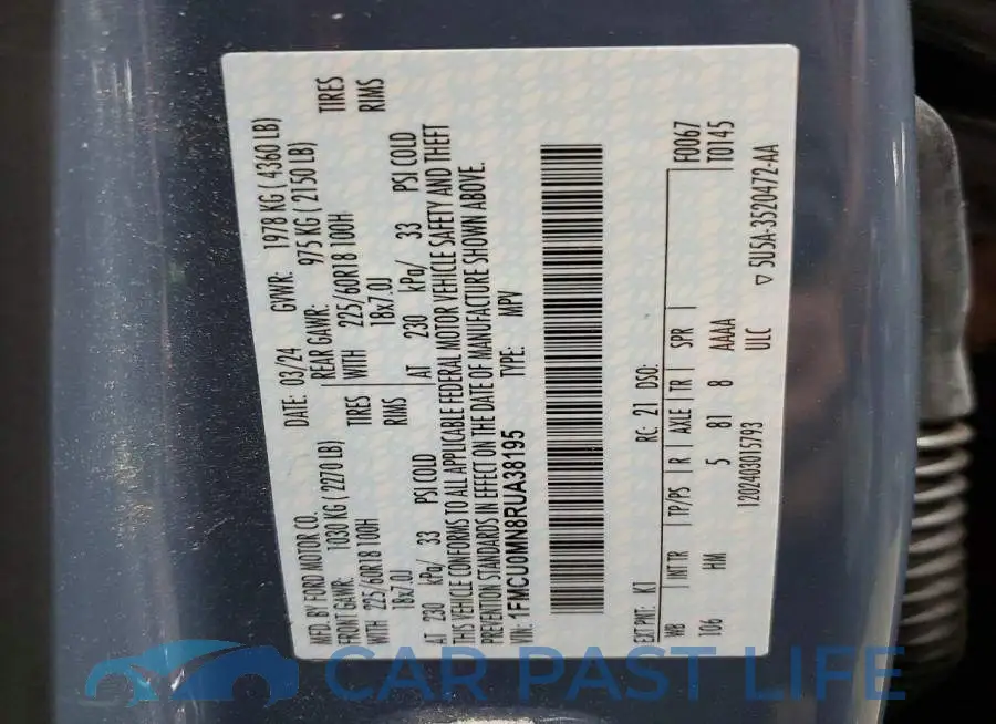 1FMCU0MN8RUA38195# 14