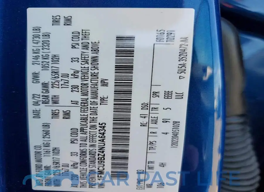 1FMCU9BZ4NUA64345# 13