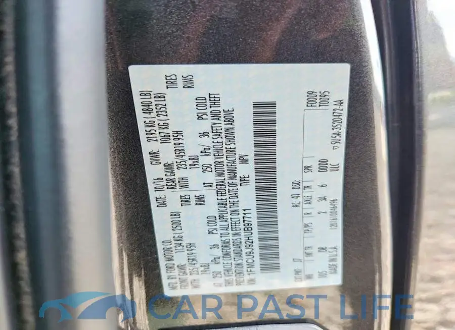 1FMCU9J92HUB97711# 13