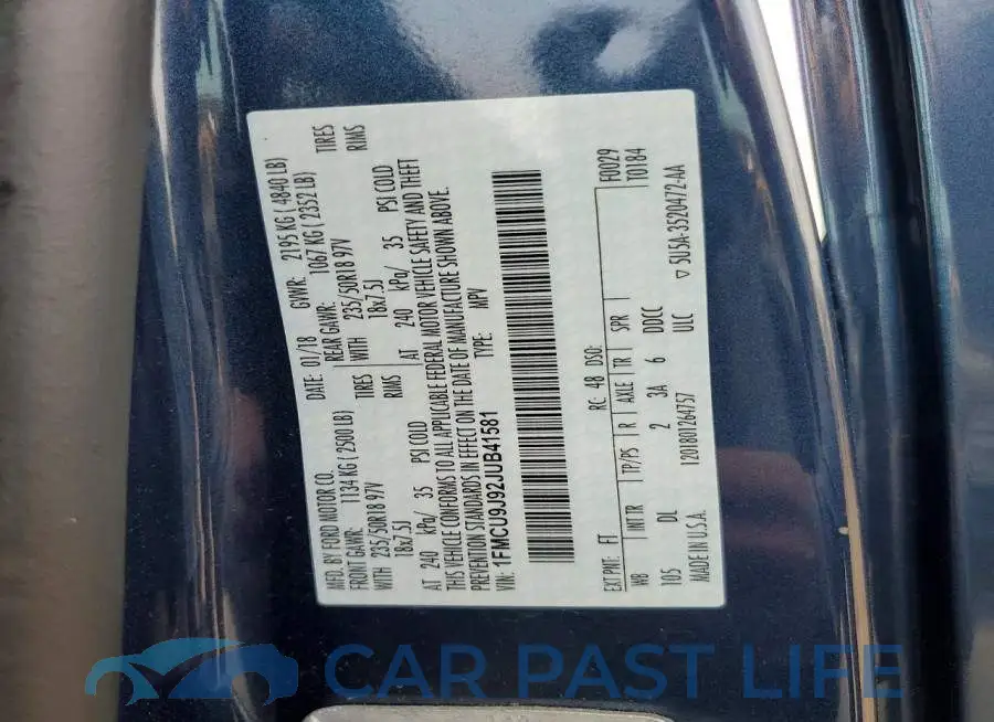 1FMCU9J92JUB41581# 12