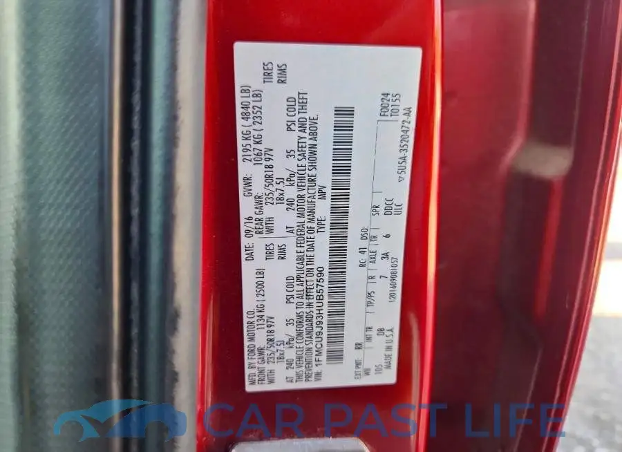 1FMCU9J93HUB57590# 13