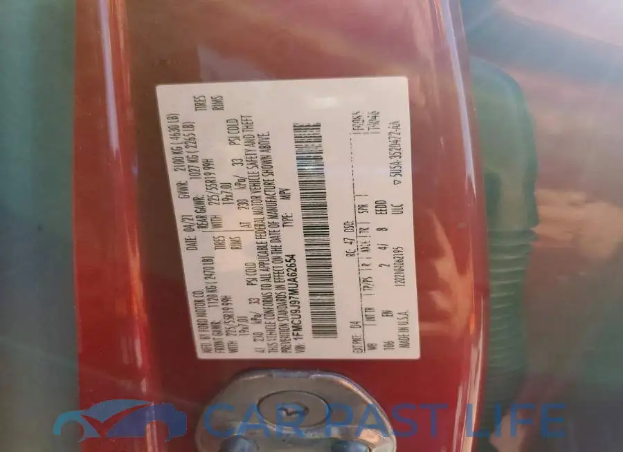 1FMCU9J97MUA62654# 13
