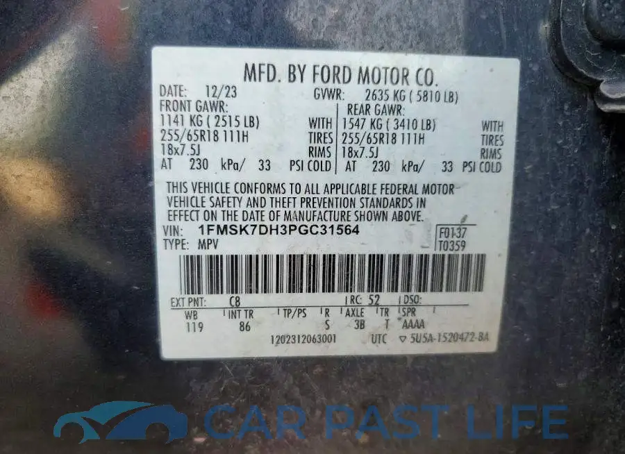 1FMSK7DH3PGC31564# 13