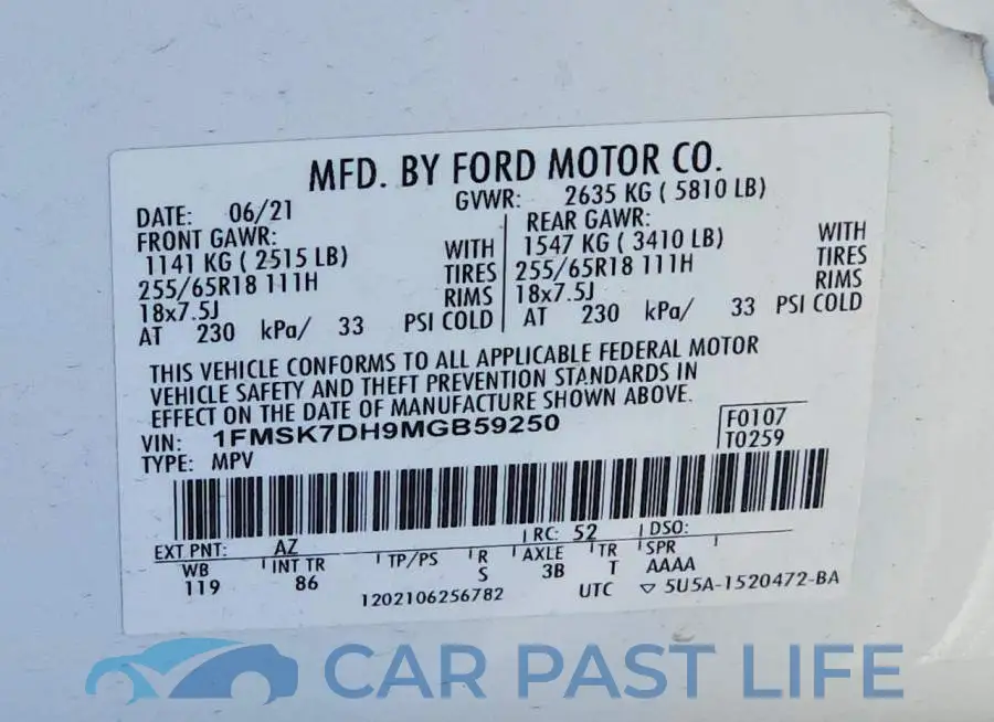 1FMSK7DH9MGB59250# 13