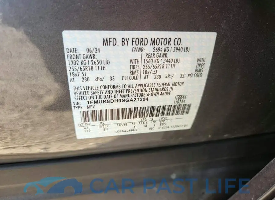 1FMUK8DH9SGA21204# 13