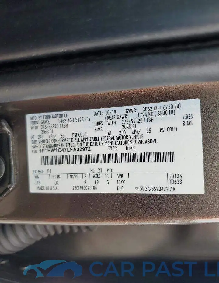 1FTEW1C47LFA32972# 12