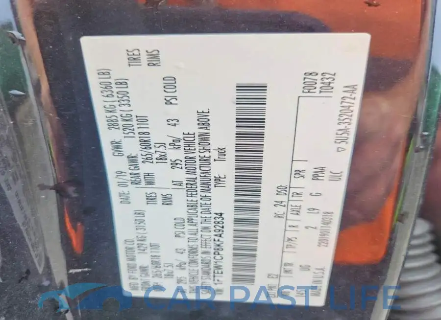 1FTEW1CP8KFA92834# 13