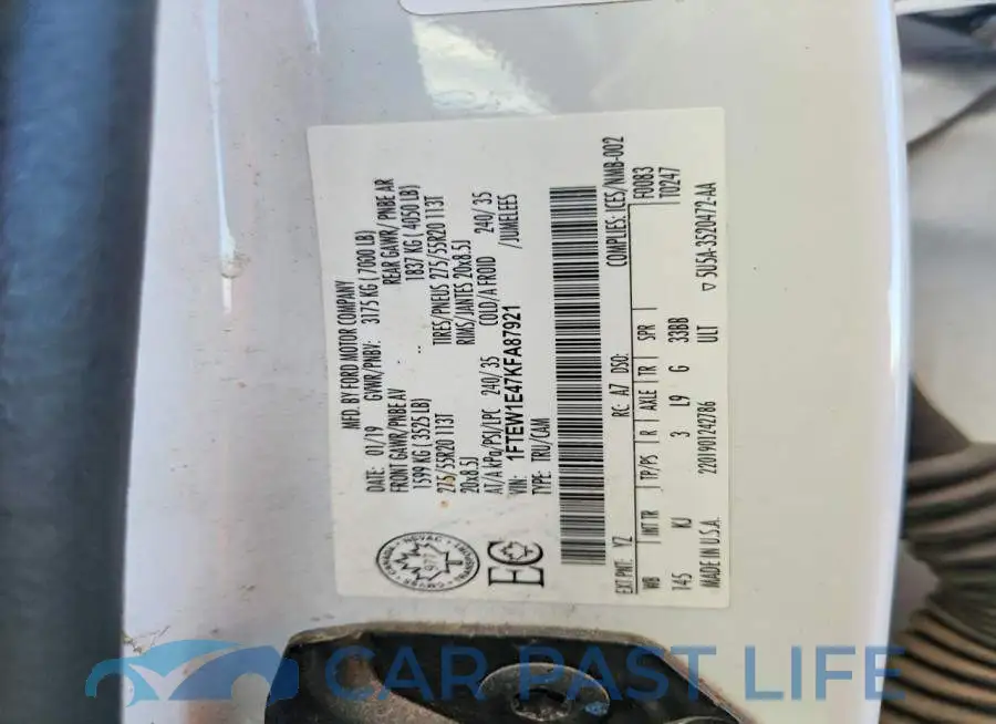 1FTEW1E47KFA87921# 12