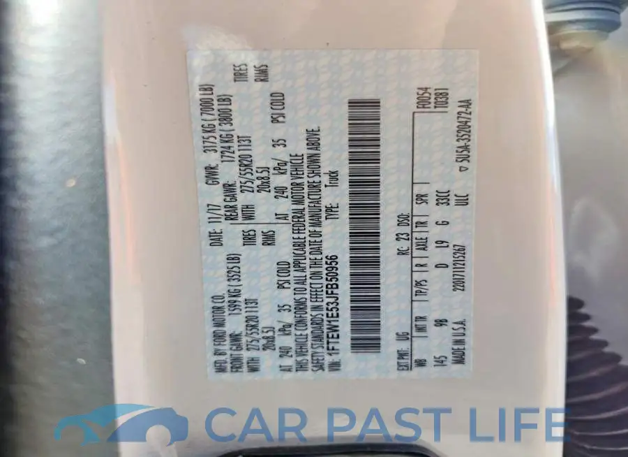 1FTEW1E53JFB50956# 12