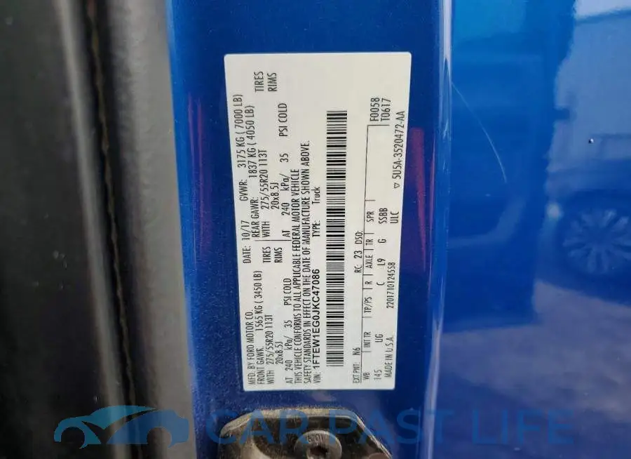 1FTEW1EG0JKC47086# 12
