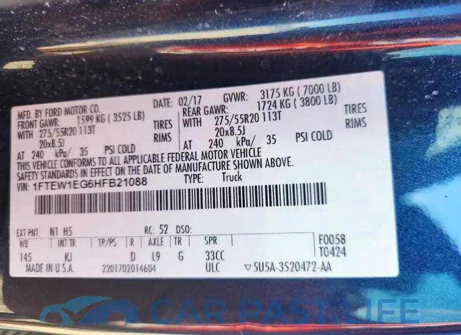1FTEW1EG6HFB21088# 13