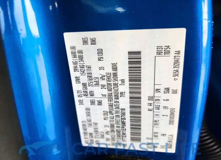 1FTEW1EP6MFB76618# 12