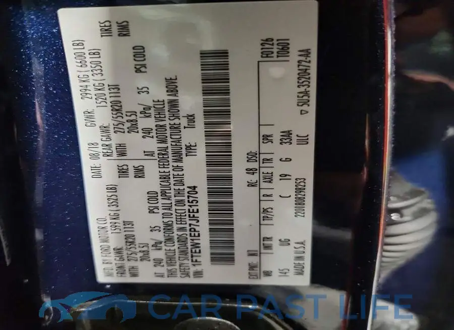 1FTEW1EP7JFE15704# 12