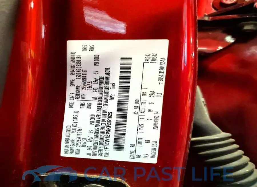 1FTEW1EP9KFB61625# 12