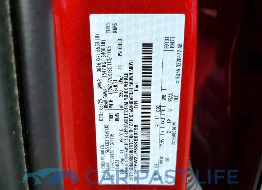 1FTEW2LP8SKE09198# 12