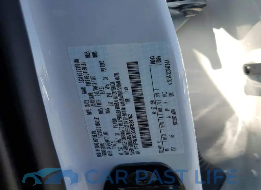 1FTFW1CD3NFB89762# 12