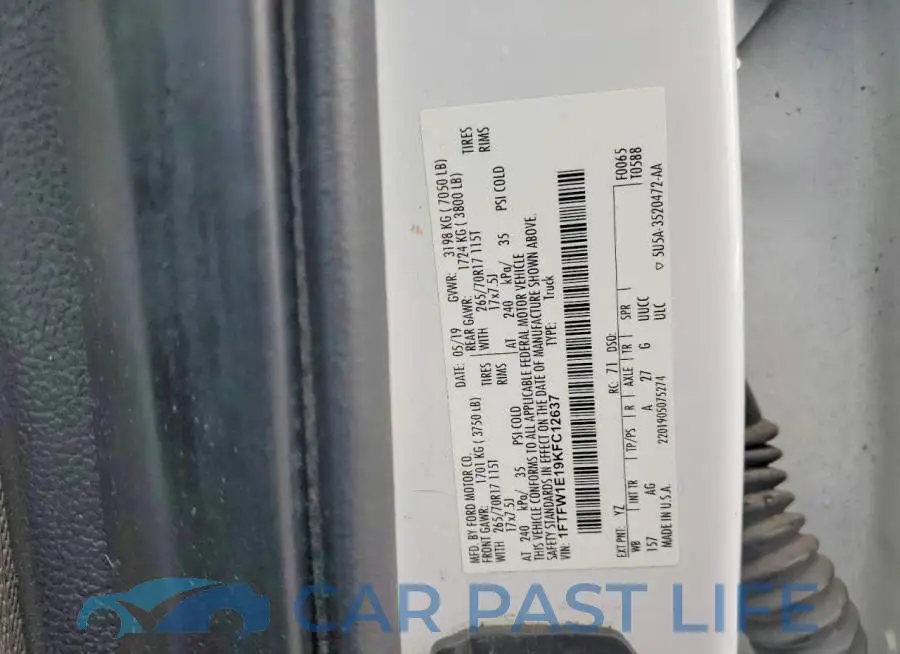 1FTFW1E19KFC12637# 12