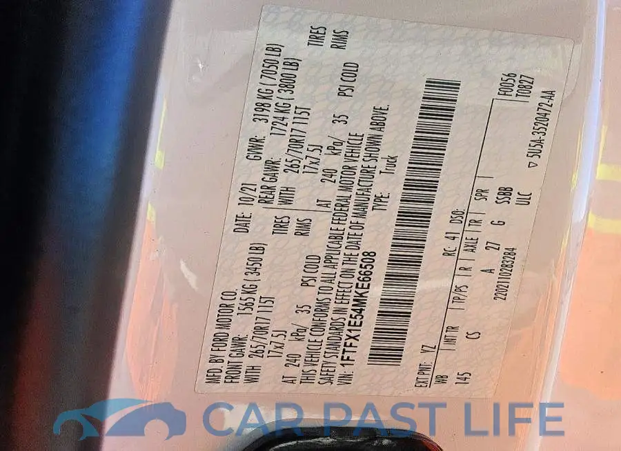 1FTFX1E54MKE66508# 12