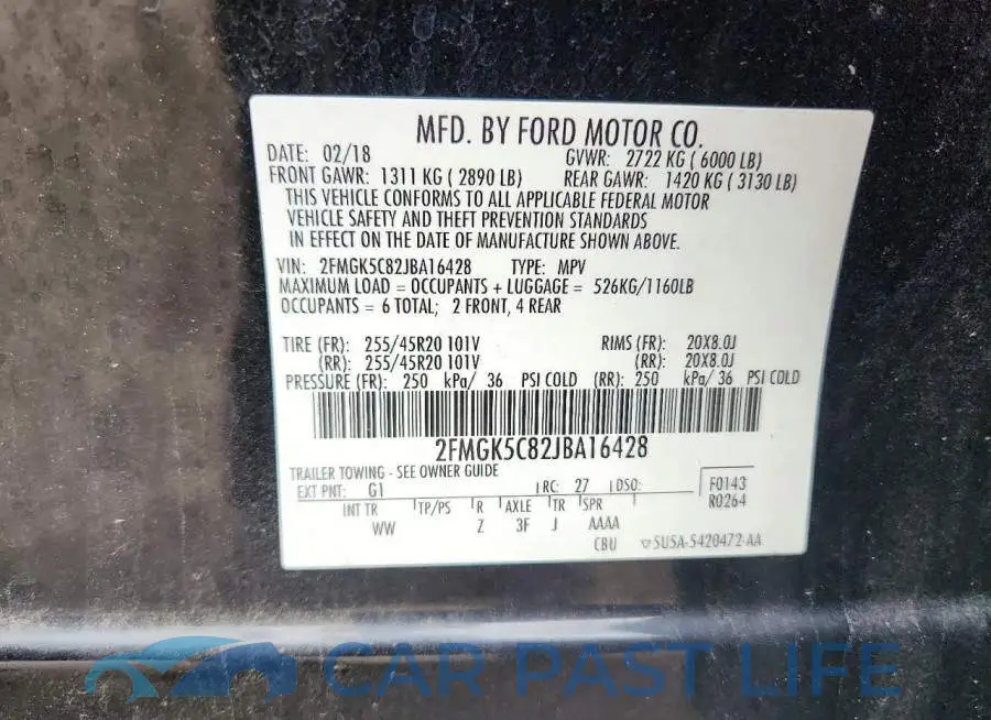 2FMGK5C82JBA16428# 13