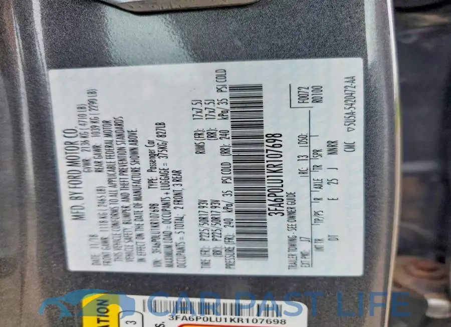 3FA6P0LU1KR107698# 13