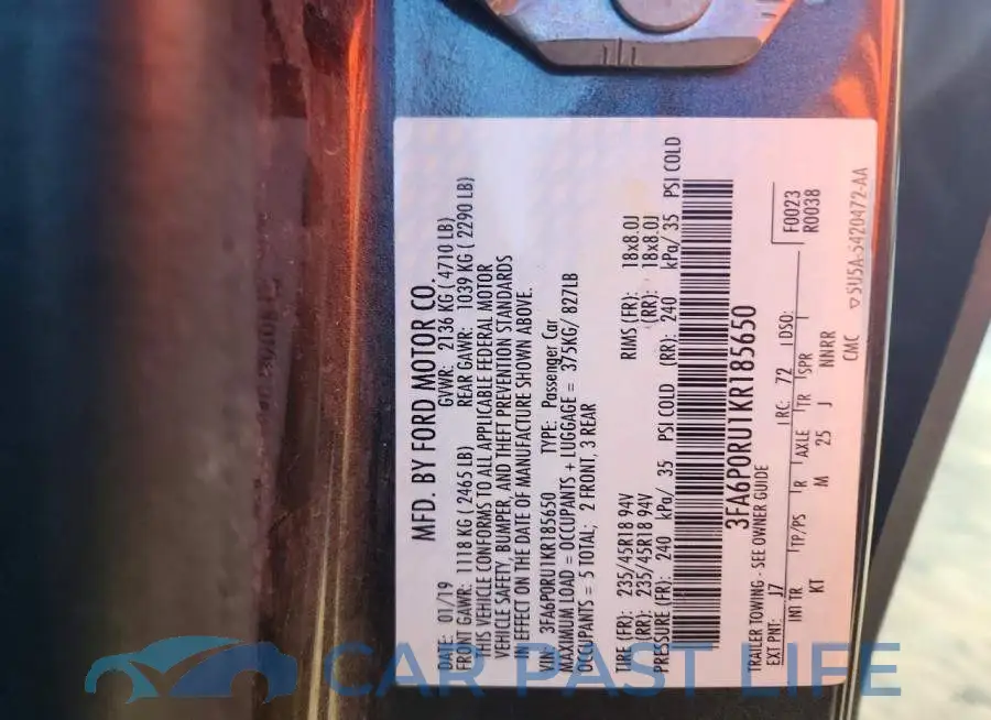3FA6P0RU1KR185650# 12