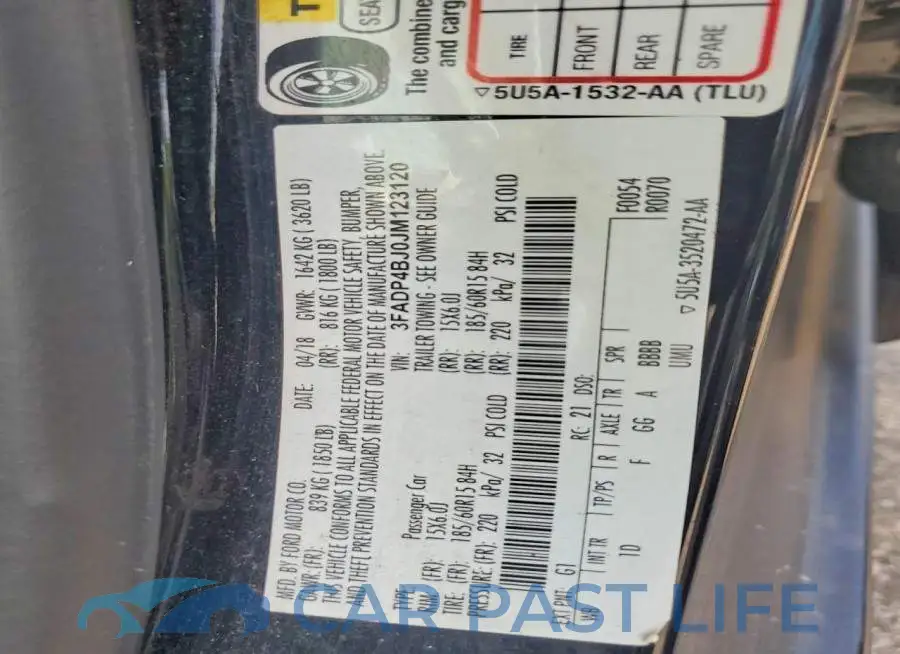 3FADP4BJ0JM123120# 12