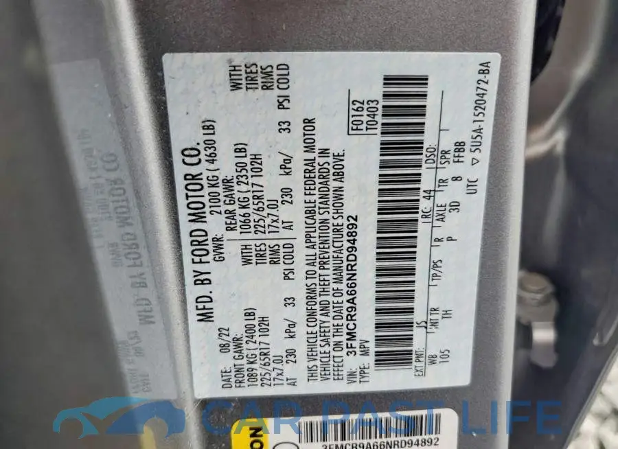 3FMCR9A66NRD94892# 13