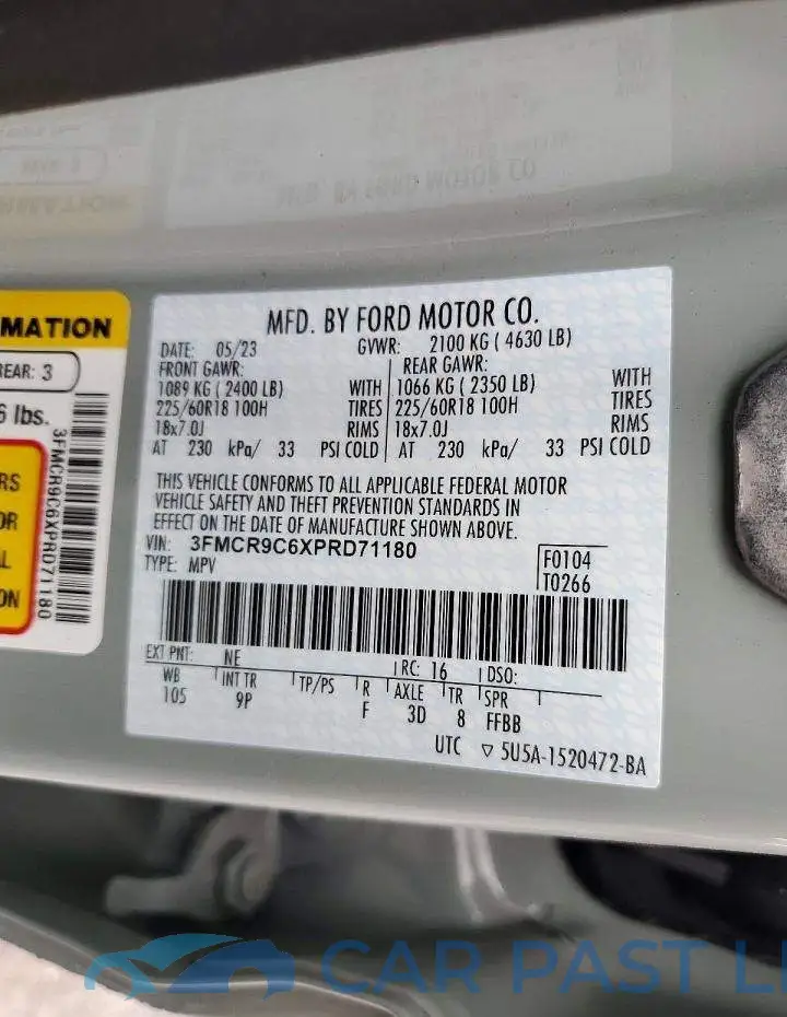 3FMCR9C6XPRD71180# 13