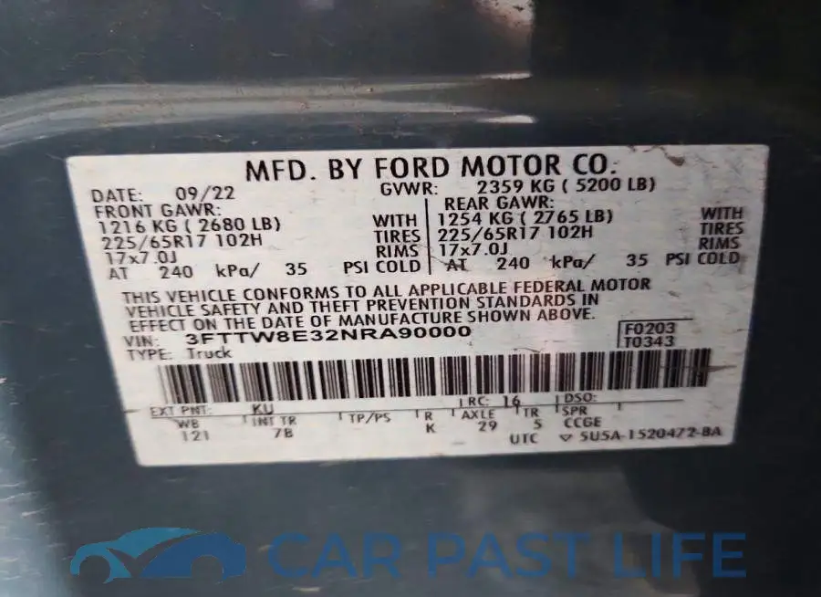 3FTTW8E32NRA90000# 13