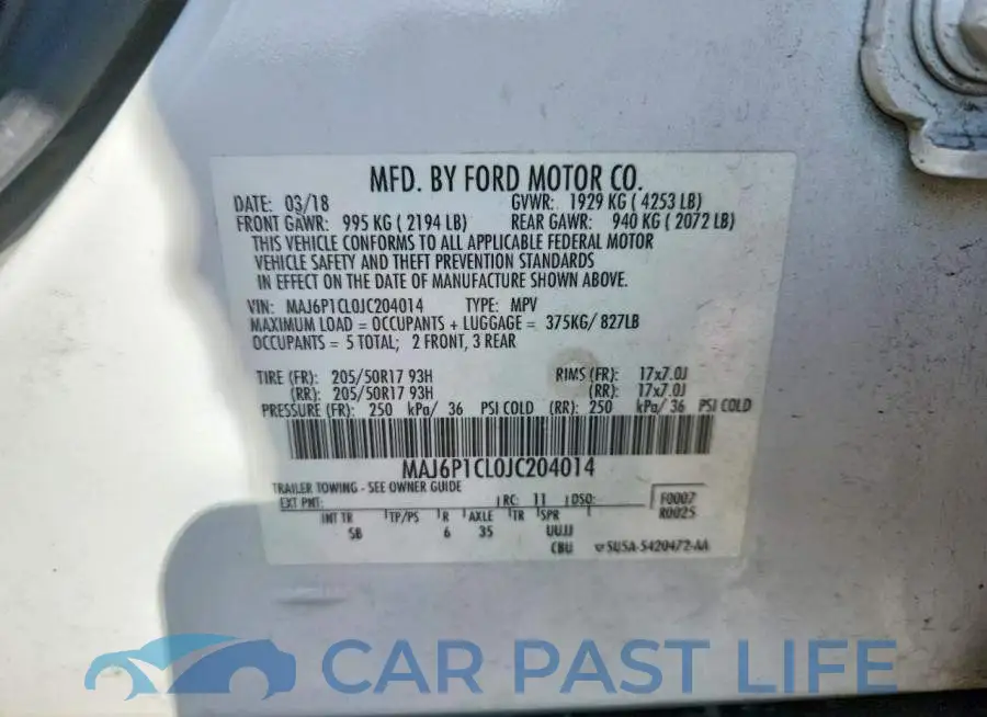 MAJ6P1CL0JC204014# 13