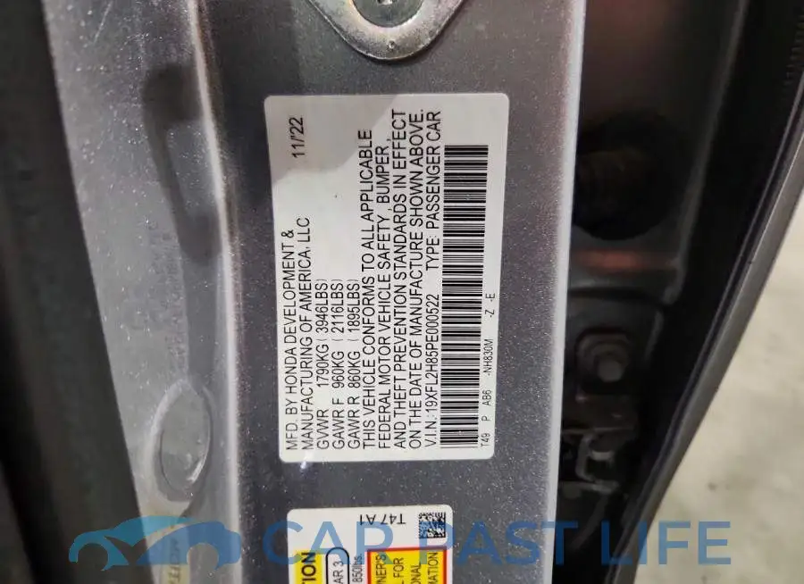 19XFL2H85PE000522# 12
