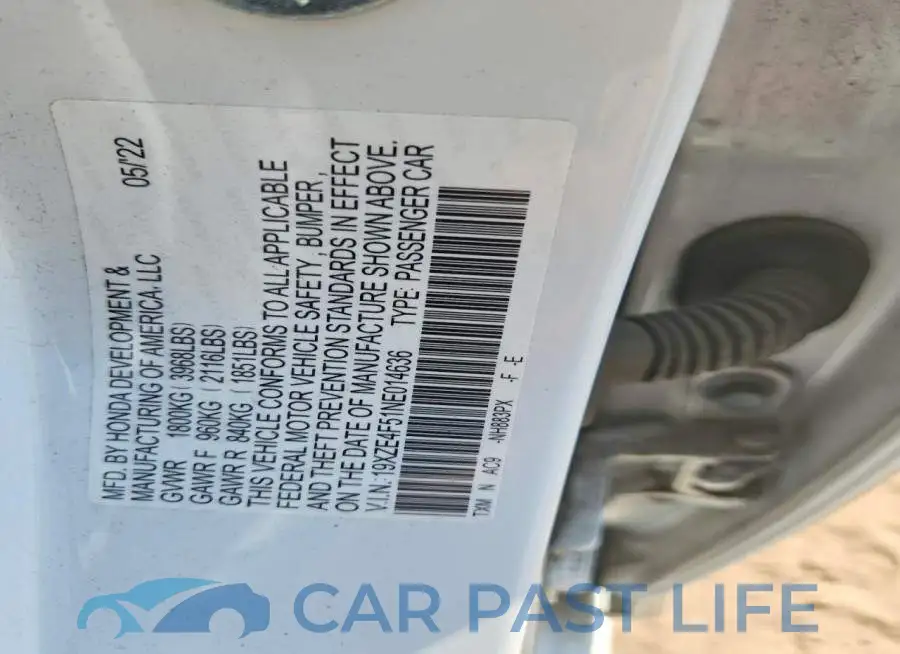 19XZE4F51NE014636# 12
