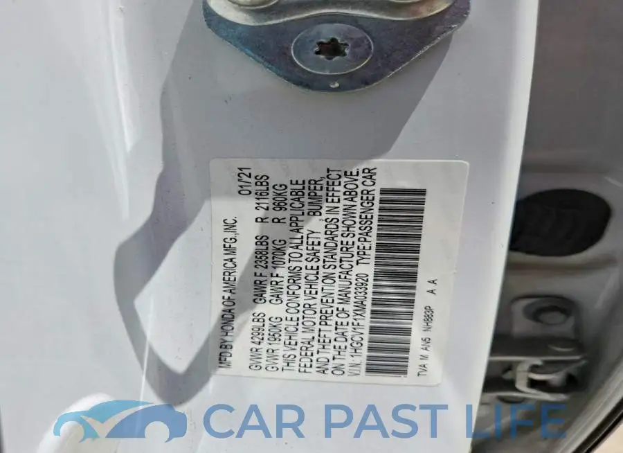1HGCV1F1XMA033920# 13