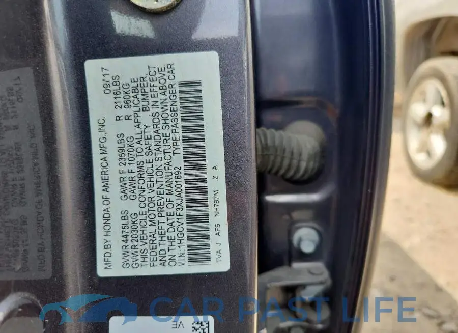 1HGCV1F3XJA001692# 12